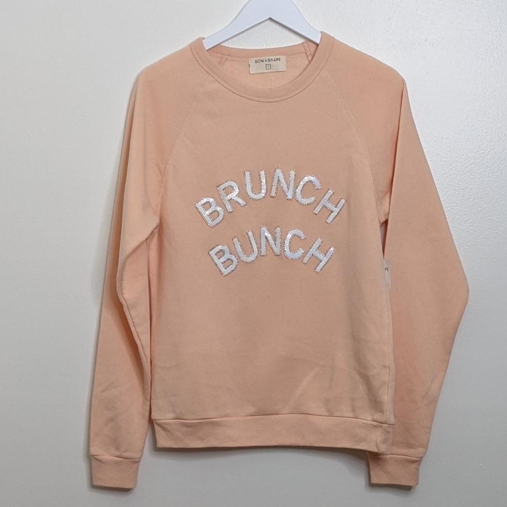 Bow & Drape Women's Large NWT Light Pink Brunch Bunch Pullover Sweater